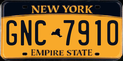 NY license plate GNC7910