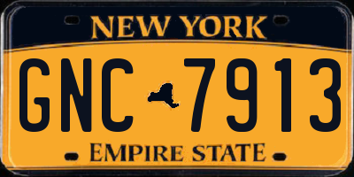NY license plate GNC7913