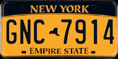 NY license plate GNC7914