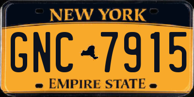NY license plate GNC7915