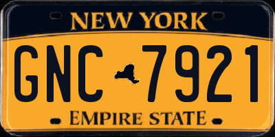 NY license plate GNC7921