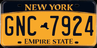 NY license plate GNC7924