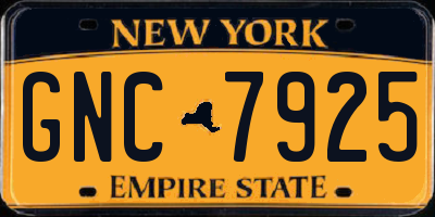 NY license plate GNC7925