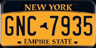 NY license plate GNC7935