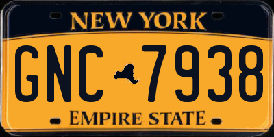 NY license plate GNC7938