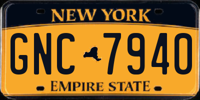NY license plate GNC7940
