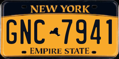 NY license plate GNC7941