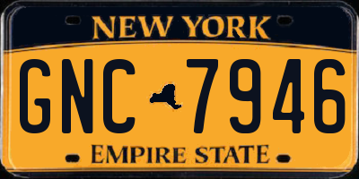 NY license plate GNC7946