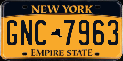 NY license plate GNC7963