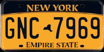 NY license plate GNC7969