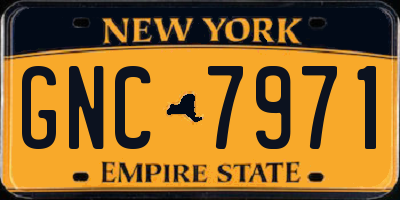 NY license plate GNC7971
