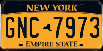 NY license plate GNC7973