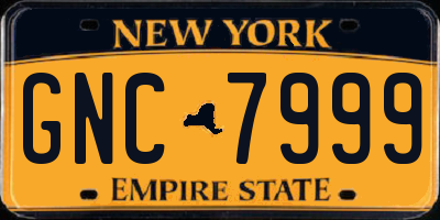 NY license plate GNC7999