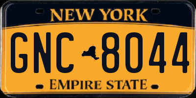NY license plate GNC8044