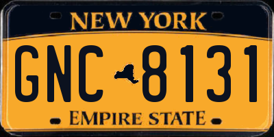 NY license plate GNC8131