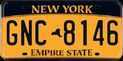 NY license plate GNC8146