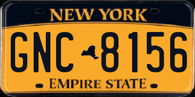 NY license plate GNC8156