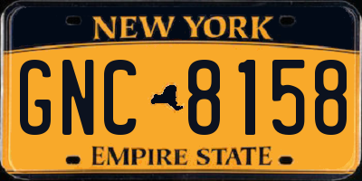 NY license plate GNC8158
