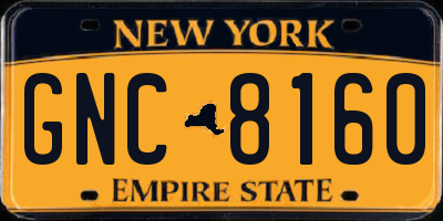NY license plate GNC8160