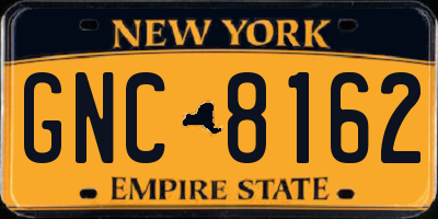 NY license plate GNC8162
