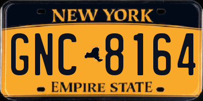 NY license plate GNC8164