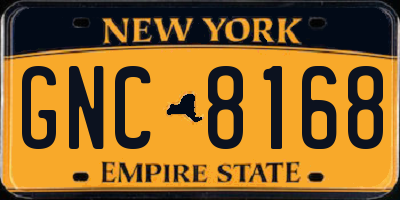 NY license plate GNC8168