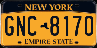 NY license plate GNC8170