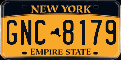 NY license plate GNC8179