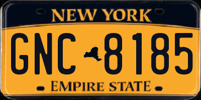 NY license plate GNC8185