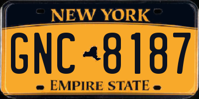 NY license plate GNC8187