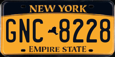 NY license plate GNC8228