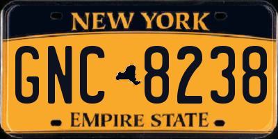 NY license plate GNC8238