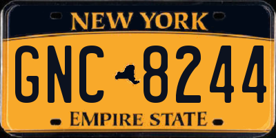 NY license plate GNC8244