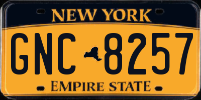 NY license plate GNC8257