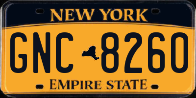 NY license plate GNC8260