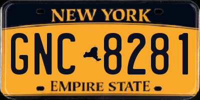 NY license plate GNC8281