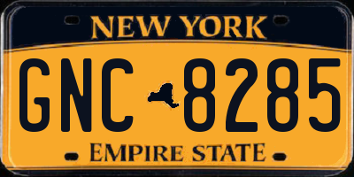 NY license plate GNC8285