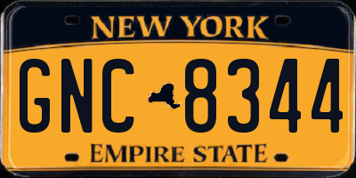 NY license plate GNC8344
