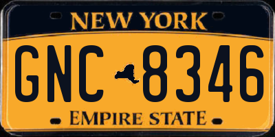 NY license plate GNC8346
