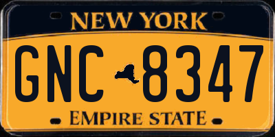 NY license plate GNC8347