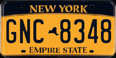 NY license plate GNC8348