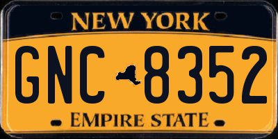 NY license plate GNC8352