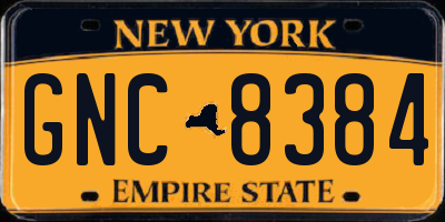 NY license plate GNC8384