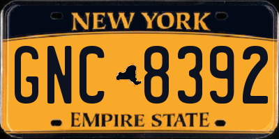 NY license plate GNC8392
