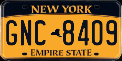 NY license plate GNC8409