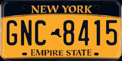 NY license plate GNC8415