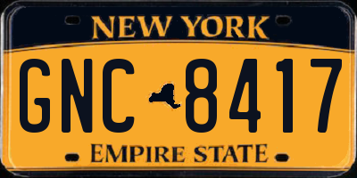 NY license plate GNC8417