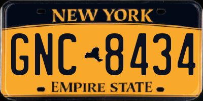 NY license plate GNC8434