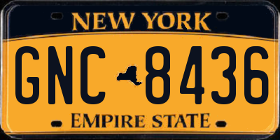 NY license plate GNC8436