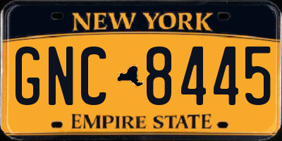 NY license plate GNC8445